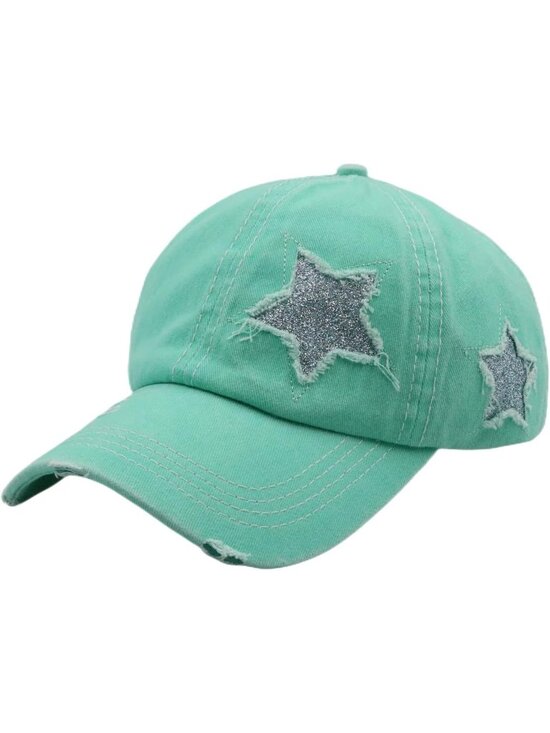 〽️Women\'s Turquoise High Ponytail Baseball Cap Trucker Bad Hair Day Adjustable main image 6